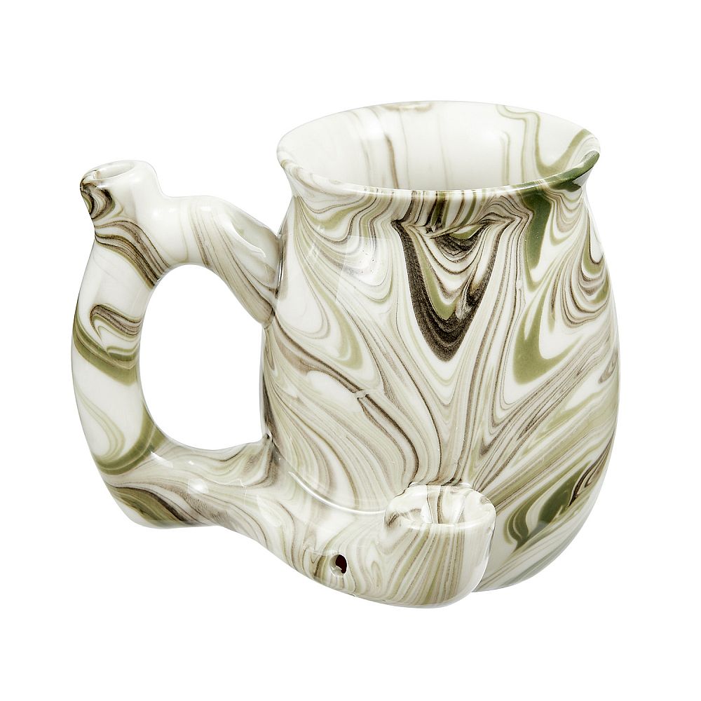 OPA CER #82497 GREEN MARBLE FINISH ROAST AND TOAST SMALL MUG