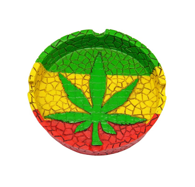 TRA 002268 MULTI COLORED LEAF ASHTRAY 2PCS