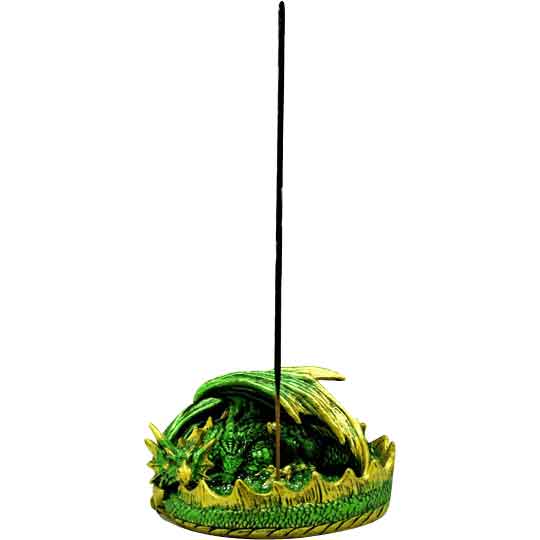 IAC 003004 GREEN DRAGON ASHTRAY INCENSE BURNER