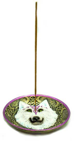 IAC 003155 SPIRIT WOLF INCENSE BURNER