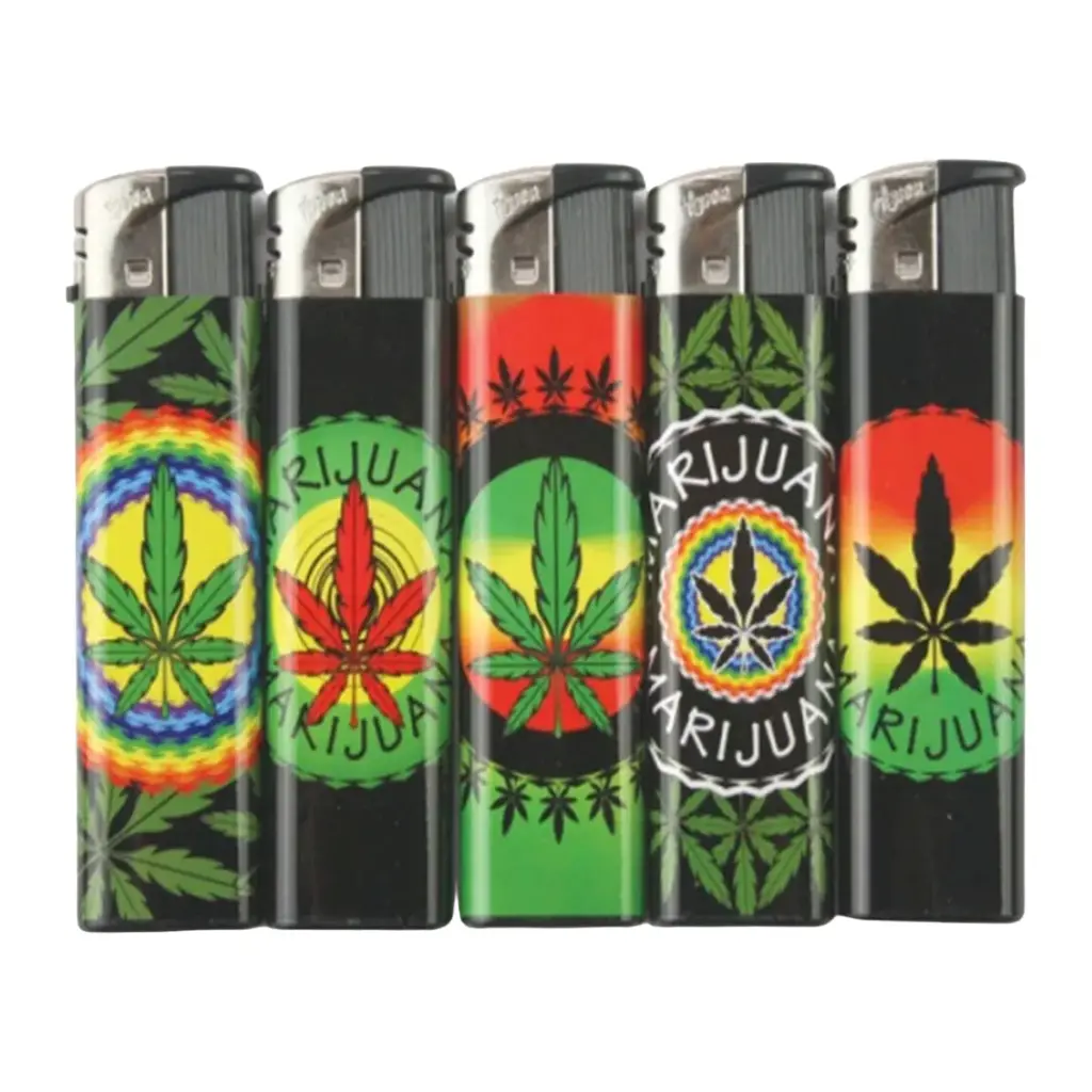 LTB 93086 LEAF ELECTRONIC REFILLABLE LIGHTER MIX DESIGN 50CT