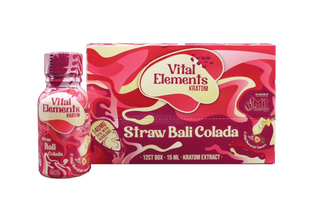 KRA VITAL ELEMENTS EXTRACT SHOT STRAW BALI COLADA 12CT