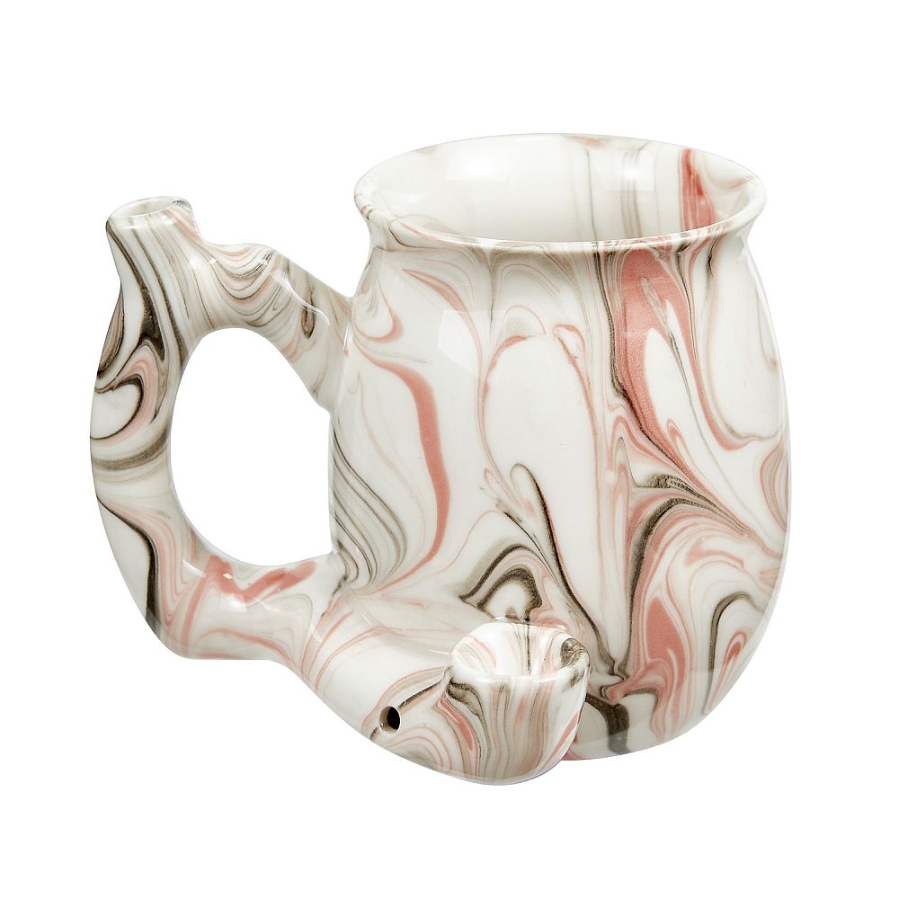 OPA CER #82496 PINK MARBLE FINISH ROAST AND TOAST SMALL MUG