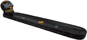 IAC 002668 BLACK/PINK SKULL INCENSE BURNER