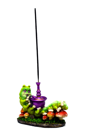 IAC 002840 CATERPILLAR SMOKING A HOOKAH INCENSE BURNER