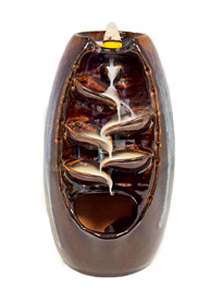 IAC 003080 BLUE/BROWN CERAMIC INCENSE BURNER