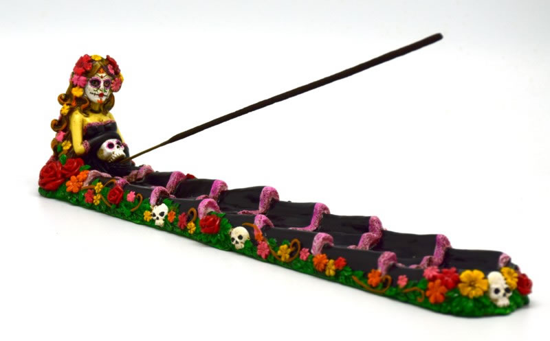 IAC 002790 DAY OF THE DEAD INCENSE BURNER