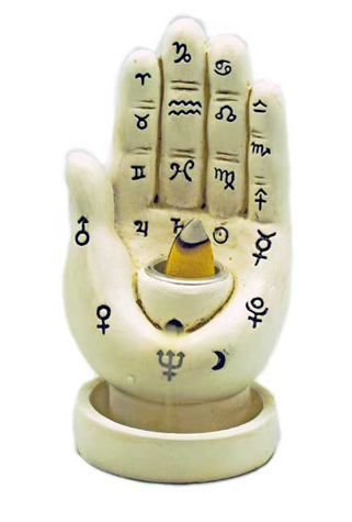 IAC 003120 PALMISTRY BACK FLOW INCENSE BURNER