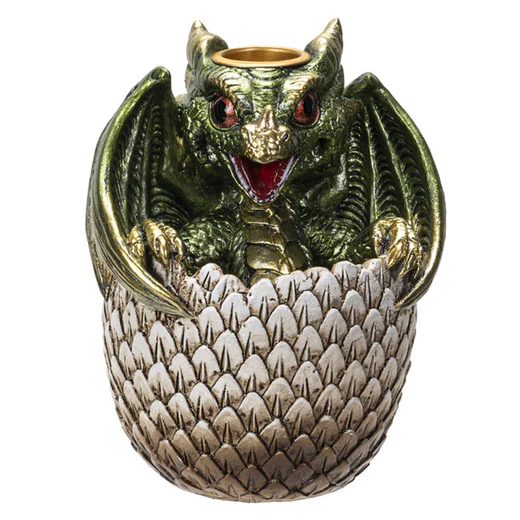IAC 003119 DRAGON IN EGG BACK FLOW INCENSE BURNER