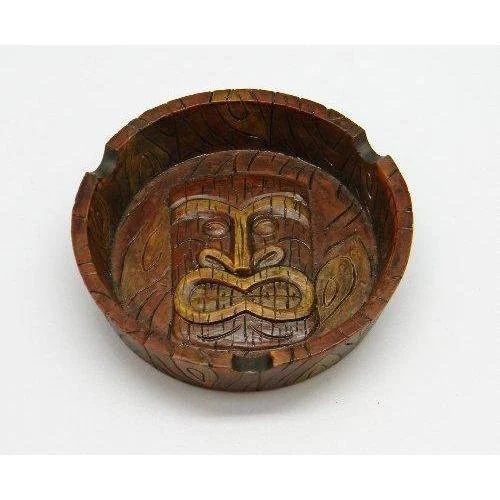 TRA 002309 TIKI ASHTRAY 2 PIECES
