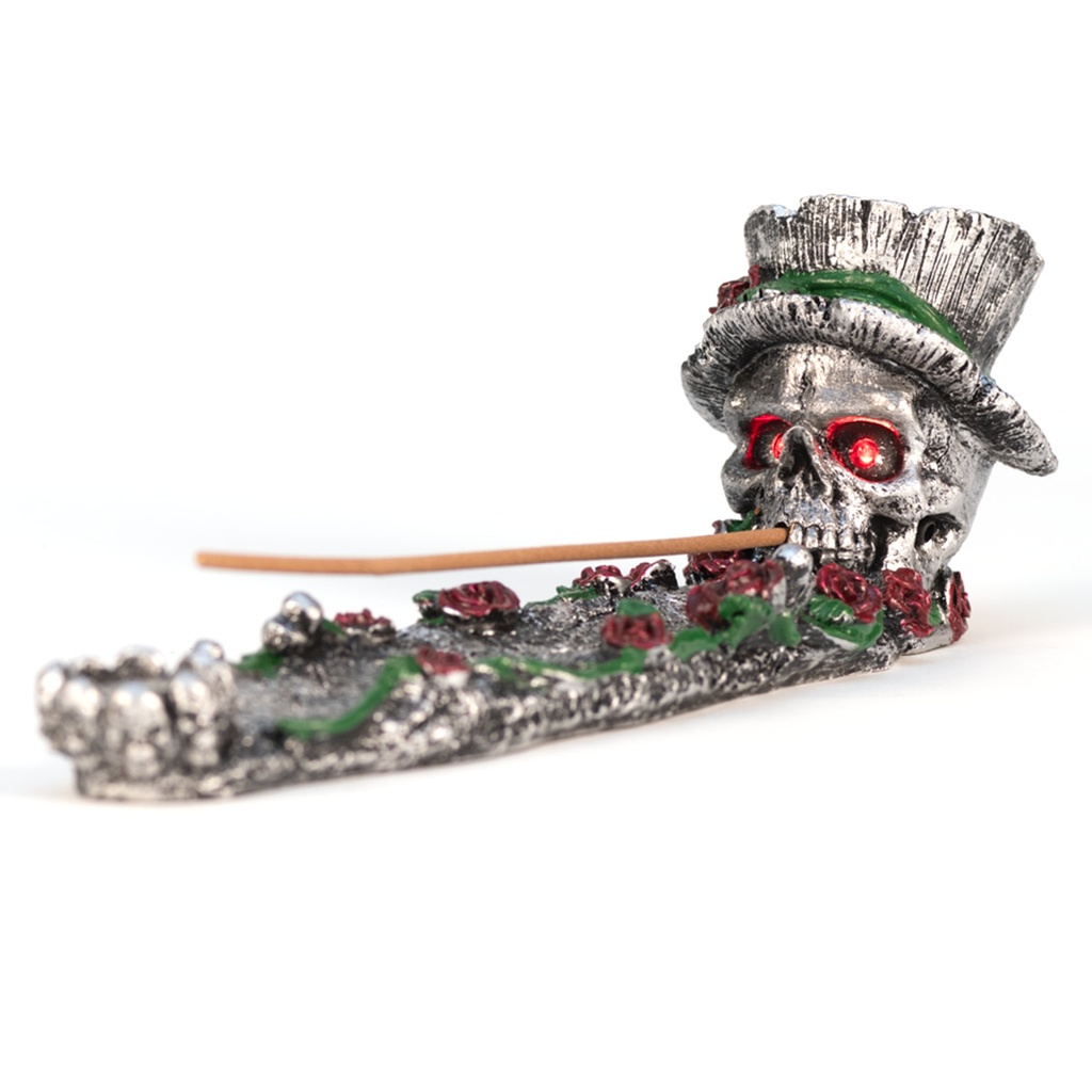 IAC 002127 SKULL WITH ROSES BURNER