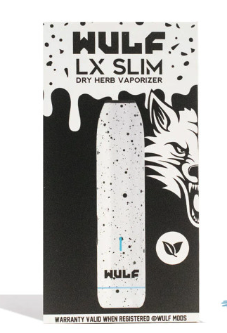 ELA   WLF-LXS-WBS WULF MODS LX SLIM PORTABLE DRY HERB VAPORIZER -WHITE-BLACK SPATTER