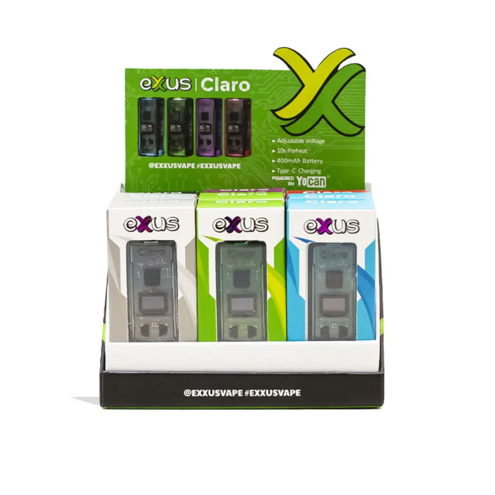 ELA  EXX-CLR Exxus Vape Claro Cartridge Vaporizer 12ct Display