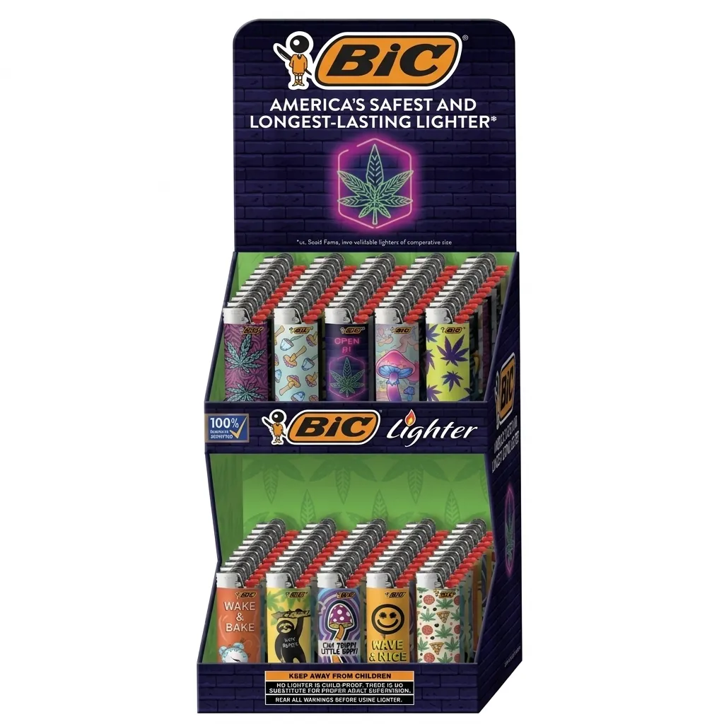 BIC Lighters Two Tier Display 100Ct