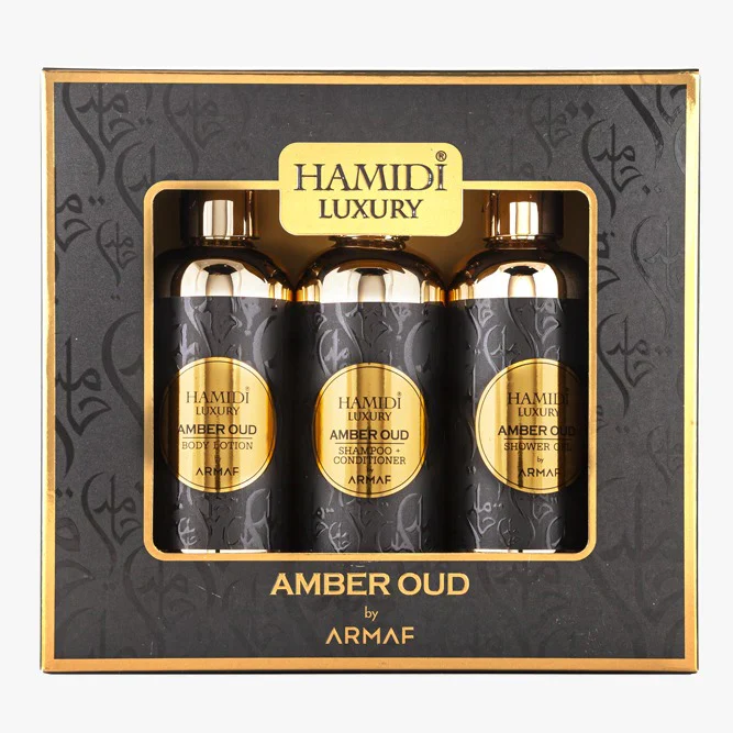 HAMIDI LUXURY OUD AMBER 3 PC SET 95 ML