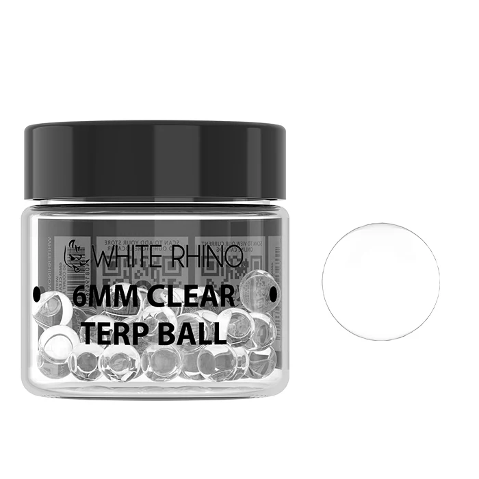 W RHINO 6MM CLEAR TERP BALL - 50 COUNT JAR 
