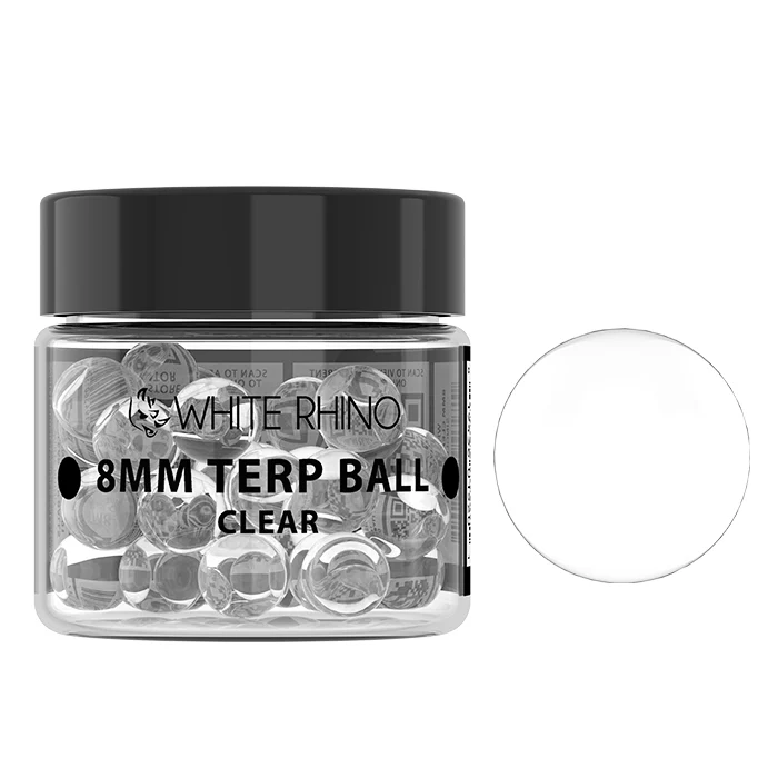 W RHINO 8MM CLEAR TERP BALL - 50 COUNT JAR 