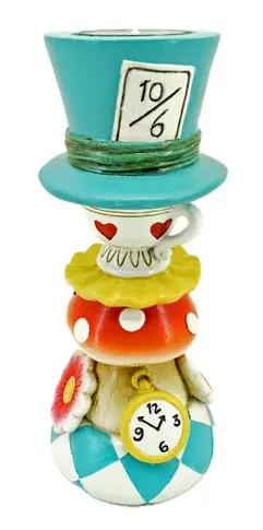 OPR 3526 ALICE IN WONDERLAND TEA PARTY TEA LIGHT CANDLEHOLDER